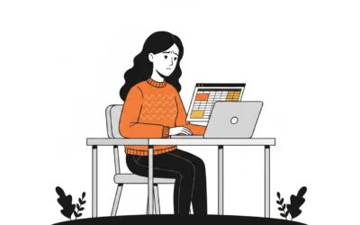 A person working through household finances on a laptop and spreadsheet